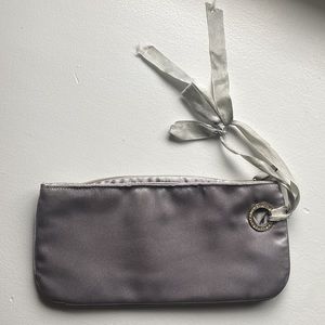 Silver evening wristlet bag